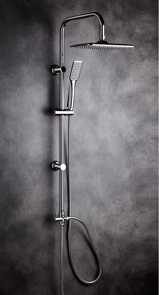 Colonna Doccia a Ponte Soffione 19x25cm Doccetta Acciaio Cromato