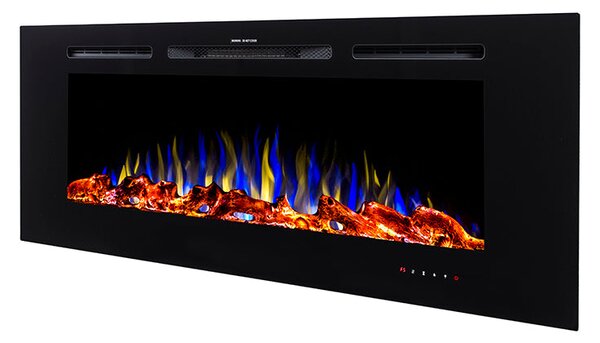 Camino Elettrico da Incasso 54,4x182,8x14 cm Effetto Fiamma 1500W Heracles