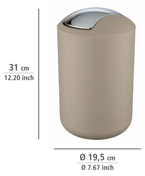 Cestino per la spazzatura grigio tortora in plastica 6,5 l Brasil – Wenko