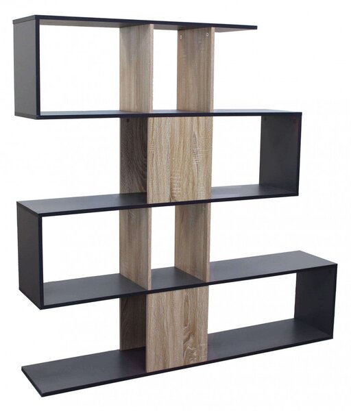 Libreria Adrianne 145x29x145 h cm in Truciolare bilaminato Antracite