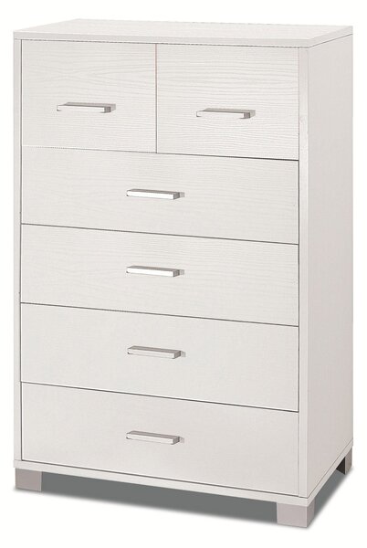 Mobile 4+2 Cassetti 70x112x41 cm Bianco Fiammato
