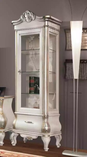 Lussuoso mobile in legno con vetro Mobili classici bianchi Vetrinette per armadi