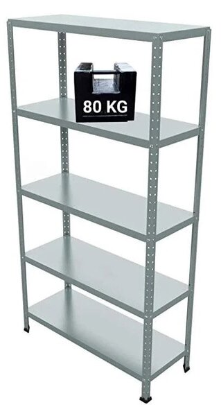 Scaffale in Metallo 5 Ripiani 100x40x187 cm Ettore Zincato
