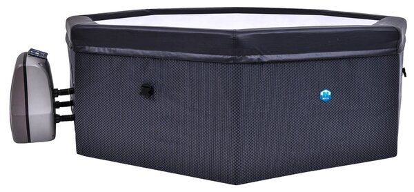 Vasca Idromassaggio da Esterno Semirigida Riscaldata 4+2 Posti Ø193x73 cm NetSpa Octopus Grigio Scuro