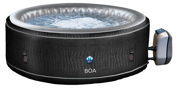 Vasca Idromassaggio da Esterno Gonfiabile Riscaldata 5/6 Posti Ø195x70 cm NetSpa Boa Nera