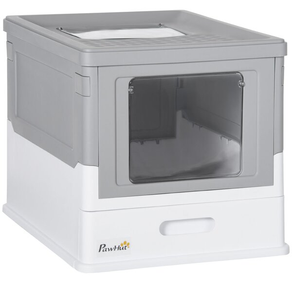 Lettiera per Gatti 47,5x35,5x36,7 cm in PP Bianco e Grigio