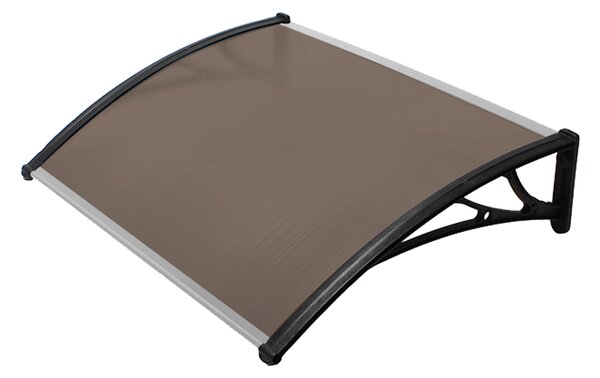 Kasart Pensilina da Esterno in Policarbonato e ABS Tettoia per Esterno 100x80 cm colore Marrone