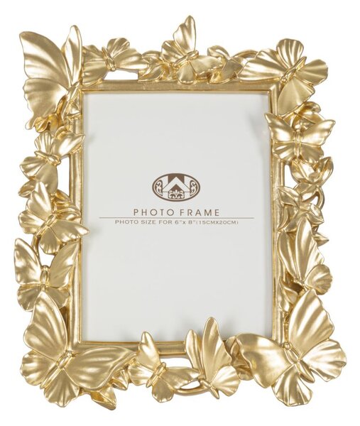 Cornice Oro Butterflies 24,5x4x30,5 cm in Poliresina e Vetro Oro