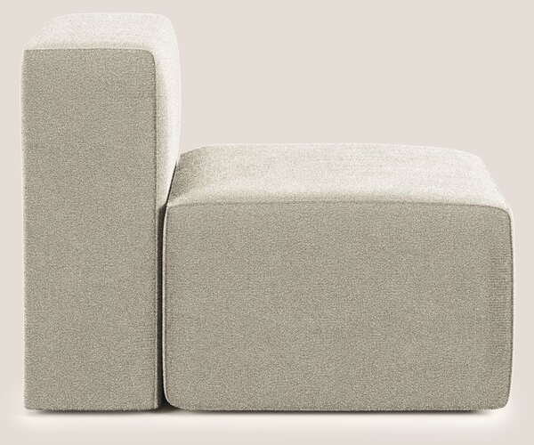 Nettuno modulo poltrona centrale in morbido tessuto bouclè T07 beige