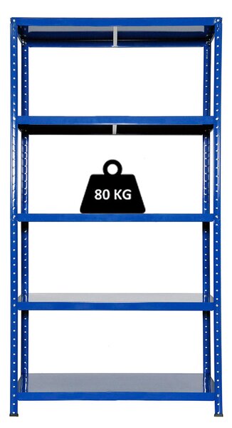 Scaffale in Metallo 5 Ripiani 100x40x187 cm Ettore Blu