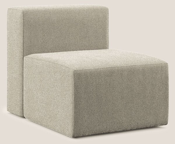 Nettuno modulo poltrona centrale in morbido tessuto bouclè T07 beige