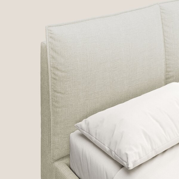 Cloe letto imbottito con piedi in metallo sfoderabile in tessuto fiamm
