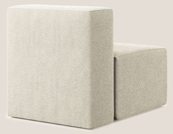 Nettuno modulo poltrona centrale in morbido tessuto bouclè T07 beige