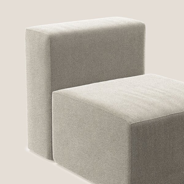 Nettuno modulo poltrona centrale in morbido tessuto bouclè T07 beige