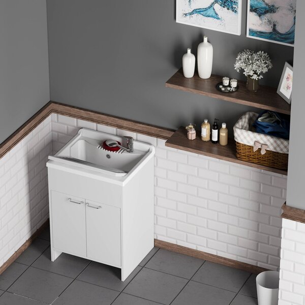 Mobile Lavatoio in PVC 60x50x85cm 2 Ante Forlani Honest Bianco