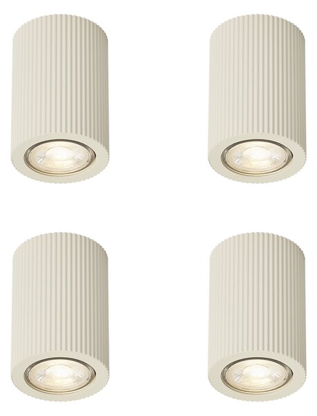 Set di 4 faretti da soffitto Japandi beige - Sprawl