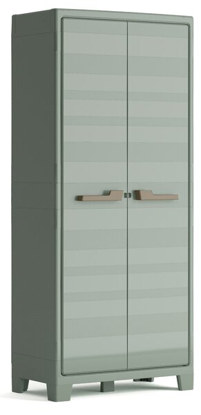 Armadio da Giardino 4 Ripiani 80x44x182 cm Keter Planet Outdoor Alto Grigio e Verde
