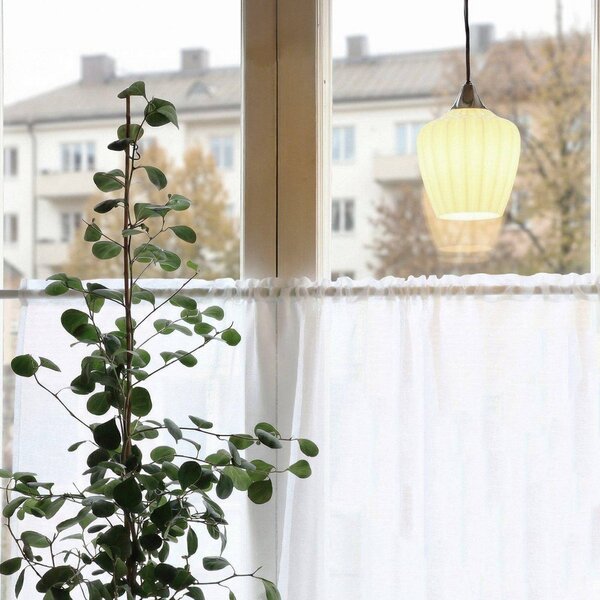 PR Home Lampada a sospensione Amalfi, bianco opalino, Ø 14 cm, vetro, E14, spina Amalfi, Bianco / Opale, Soggiorno / Sala da pranzo, Vetro, Scandinavo, Lampada a sospensione
