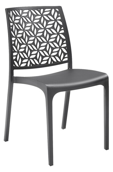 BICA Sedia per Esterni Impilabile in Polipropilene Dimensioni 46x54x80 cm colore grafite - NINFA