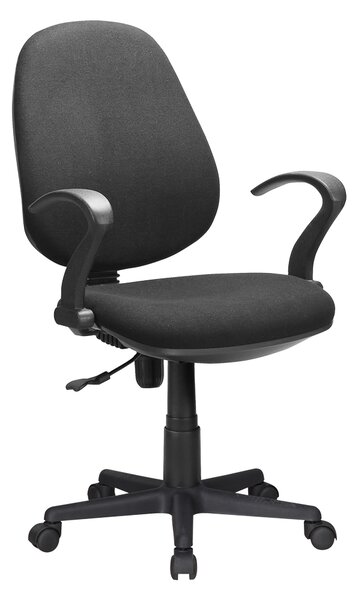 Kasart Sedia da Ufficio con Ruote e Braccioli in Tessuto colore Nero