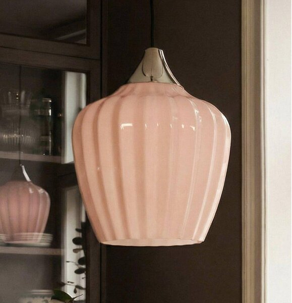 PR Home Lampada a sospensione Amalfi, arancione, Ø 25 cm, vetro, E27, spina Amalfi, Giallo / Arancione, Soggiorno / Sala da pranzo, Vetro, Scandinavo, Lampada a sospensione
