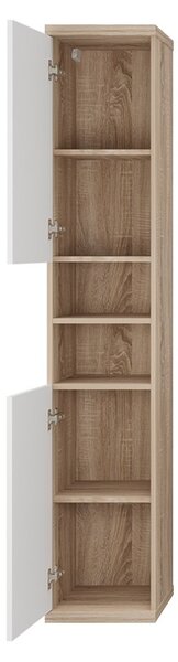 Colonna bagno a terra o sospesa 180 cm bicolore bianco e legno chiaro | LAC-ESTIA - KAMALU