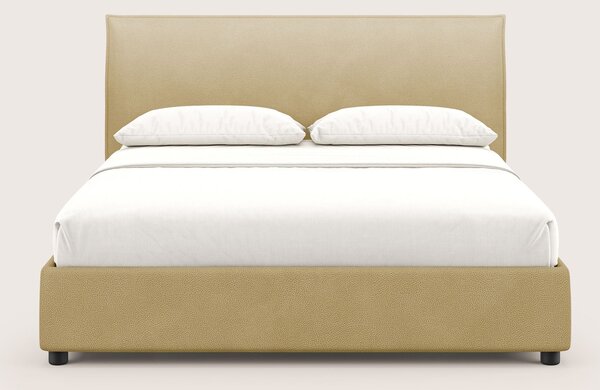 Nina letto contenitore dal design minimal in microfibra effetto pelle