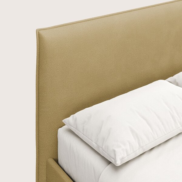 Nina letto contenitore dal design minimal in microfibra effetto pelle