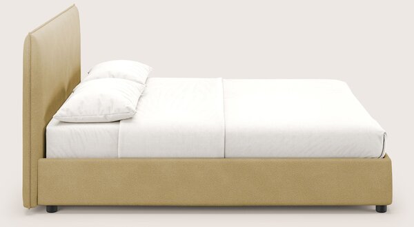 Nina letto contenitore dal design minimal in microfibra effetto pelle
