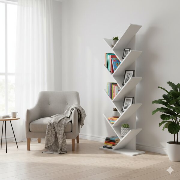 Libreria Ariane 50x25x141,5 h cm in Truciolare bilaminato Bianco