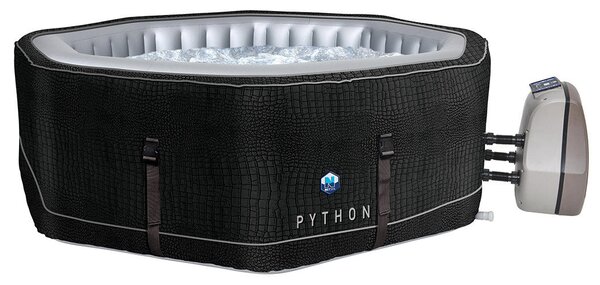 Vasca Idromassaggio da Esterno Gonfiabile Riscaldata 5/6 Posti 185x185x70 cm NetSpa Python Nera