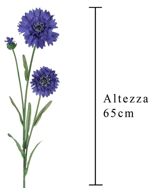 Set 6 Fiordaliso Artificiali con Fiori Altezza 65 cm Blu