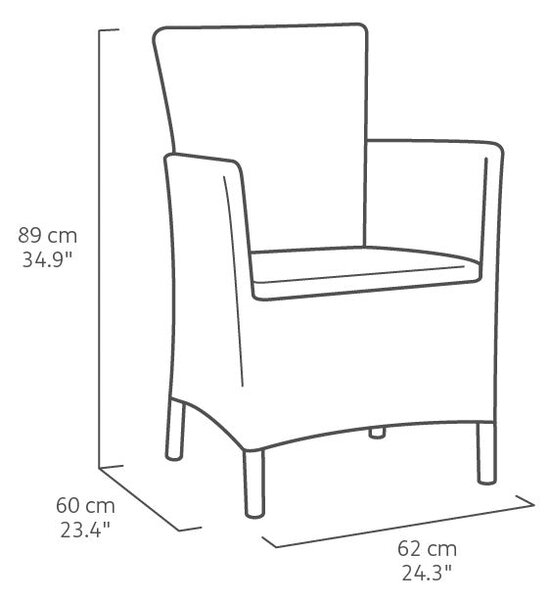 Poltrona da Giardino 62x60x89 cm in Resina Keter Iowa Dining Chari Bianca