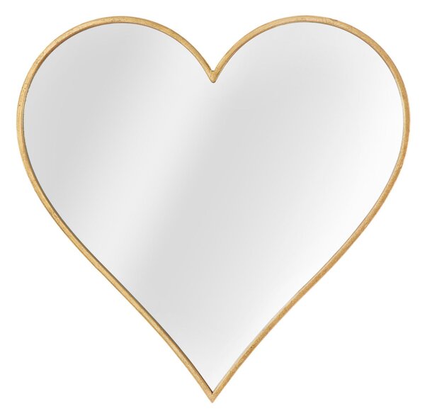 Specchio Glam Heart 55,5x2x54,5 cm in Ferro Specchio e MDF Oro