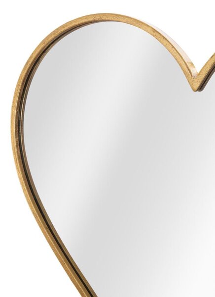 Specchio Glam Heart 55,5x2x54,5 cm in Ferro Specchio e MDF Oro