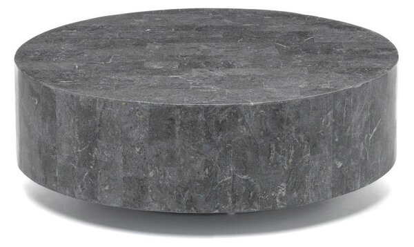 Tavolino da Salotto 85x85xH28 cm in Pietra fossile Round 1 Grigio