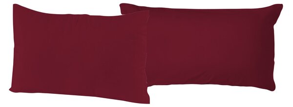 Coppia di Federe 52x82 cm in Cotone Tinta Unita Bordeaux