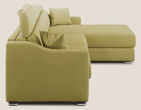 Amber divano letto angolare in tessuto smacchiabile T05 giallo