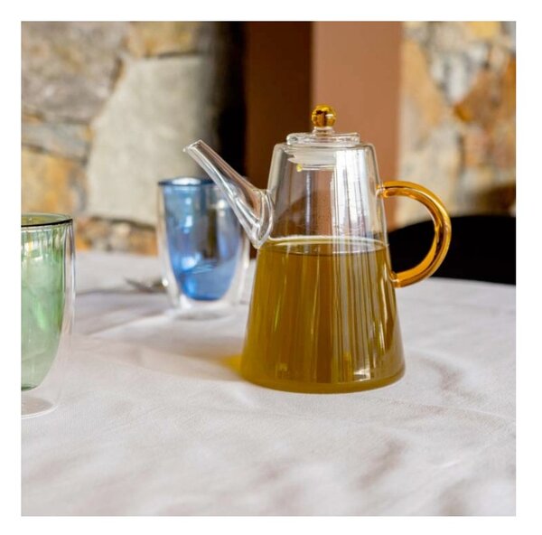 WD Lifestyle WDF603 Oliera 500 ml Vetro Borosilicato Manico Giallo Tappo