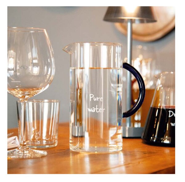 WD Lifestyle WD606 Caraffa 1,3 L Pure Water Vetro Borosilicato Manico Blu