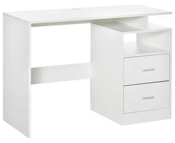Scrivania da Ufficio 108x48x76 cm in Legno Bianco