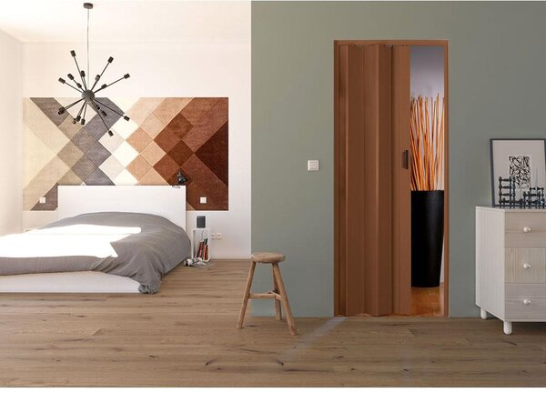 Porta a Soffietto da Interno 83x214 cm in PVC Dalia Noce Pastello