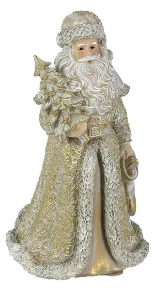 Pupazzo Babbo Natale in Resina oro cm 16,5x14xh32