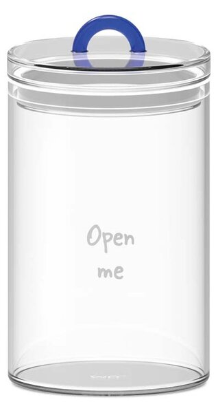 WD Lifestyle WD602 Barattolo 1,5L Open me Vetro Borosilicato Manico Blu Tappo Ermetico