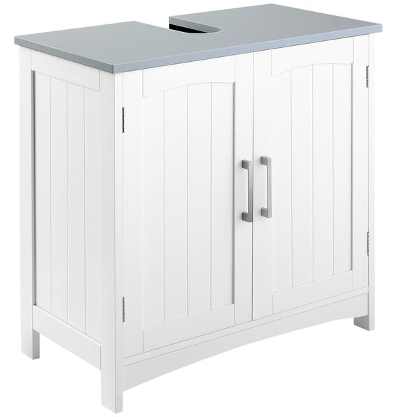 Mobile Sotto Lavello 2 Ante 1 Ripiano 60x33x60 cm in MDF Bianco