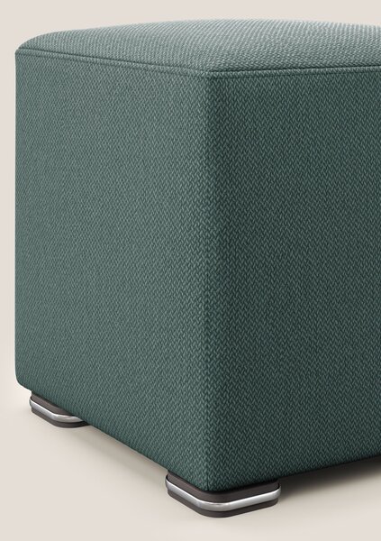 Cube pouf in tessuto morbido smacchiabile T05 verde