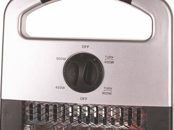 Stufa Elettrica 2 Elementi 30x23x62 cm 900W Kooper Nera e Grigia
