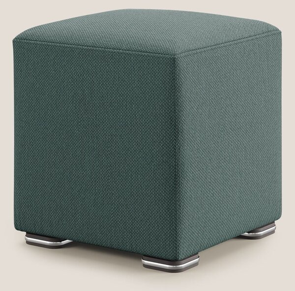 Cube pouf in tessuto morbido smacchiabile T05 verde