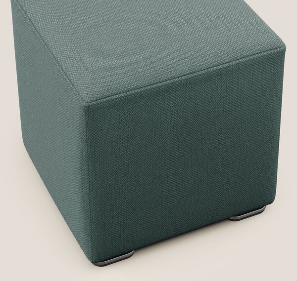 Cube pouf in tessuto morbido smacchiabile T05 verde