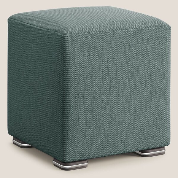 Cube pouf in tessuto morbido smacchiabile T05 verde
